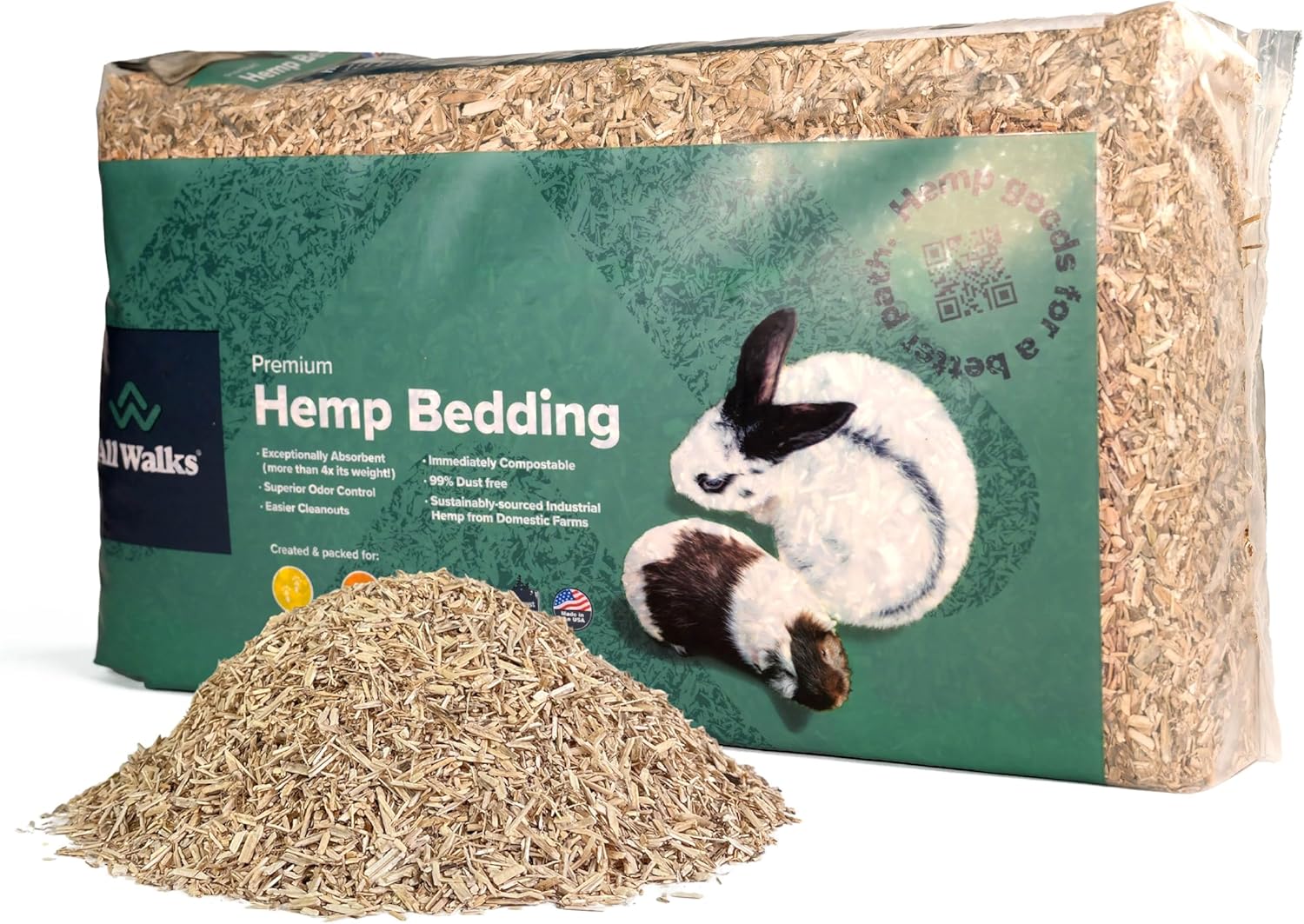 Natural Hemp Bedding 18.5 Liter Odor Control