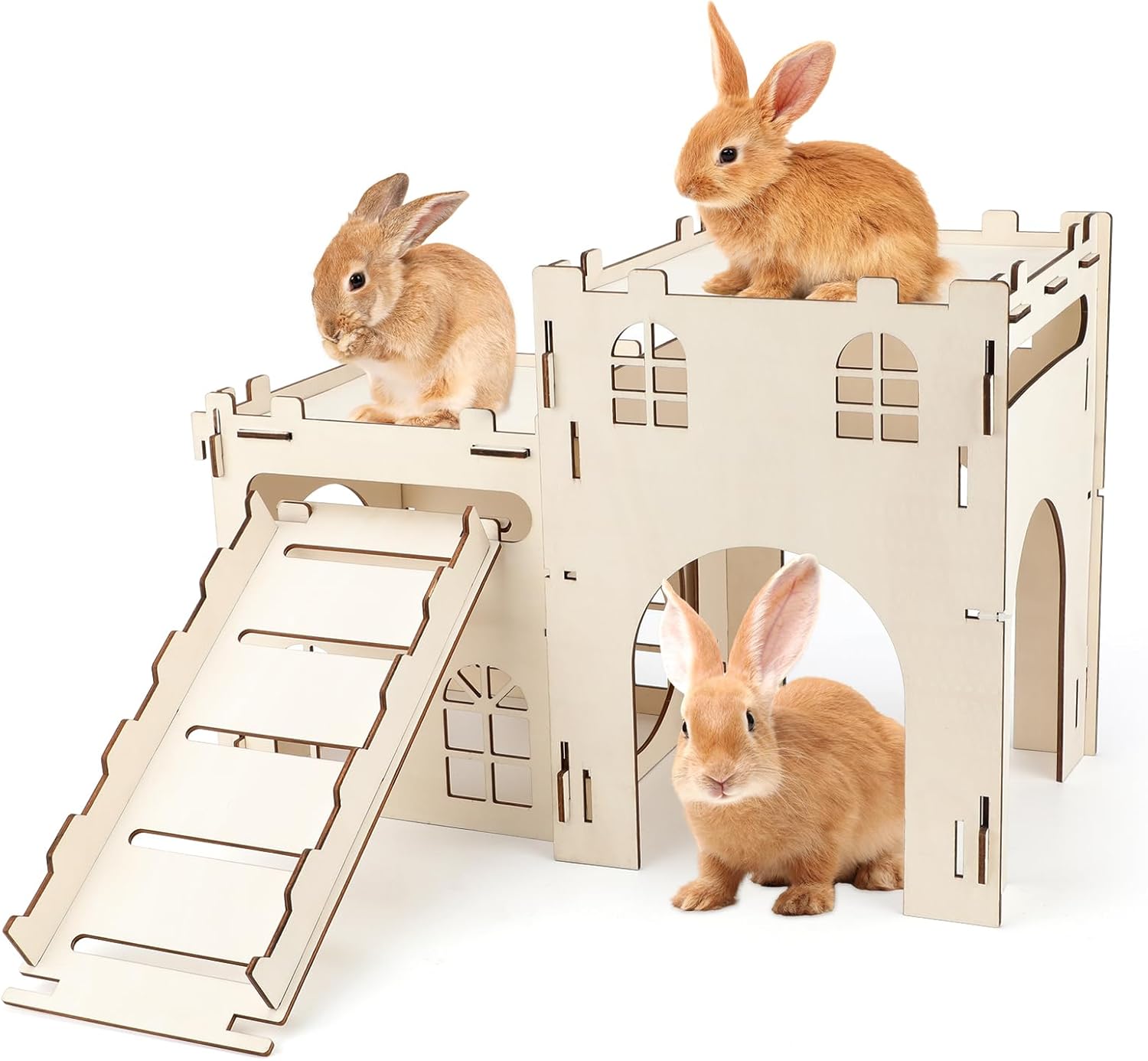 Wooden Rabbit House Large Detachable Hideout - Image 8